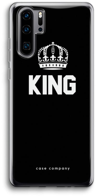 Case Company® - Hoesje geschikt voor Huawei P30 Pro hoesje - King zwart - Soft Cover Telefoonhoesje - Bescherming aan alle Kanten en Schermrand