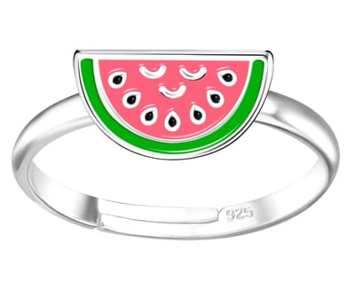 Joy|S - Zilveren meloen ring - verstelbaar - voor kinderen