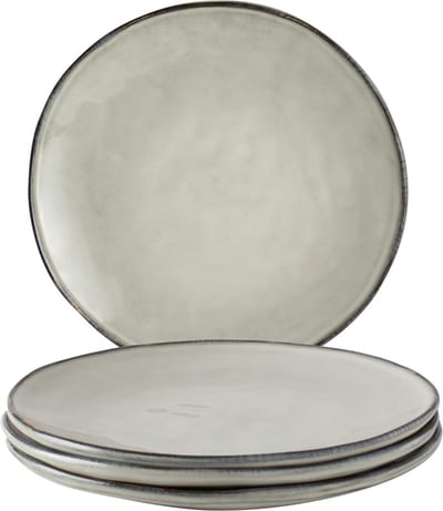 Dutch Rose Organic Borden set van 4 - Ø 26,5cm - Creme