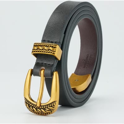 Damesriem van echt leer met gladde gesp, dunne damesriem, modieuze jeansriem, casual broekriem, jurkriem, decoratieve damesriem. 105cm