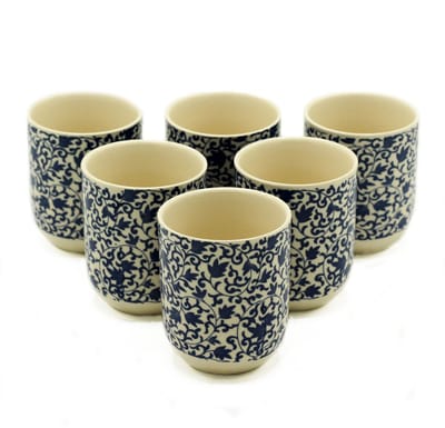 Kruidentheekopjes - Blauw patroon - cadeau geschenkset vrouwen geschenkset mannen
