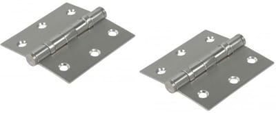 Zwaar uitgevoerd scharnier 76 x 64 mm, voorzien van 2 kogellagers, roestvrij staal – 1 paar – 2 stuks