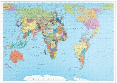 Wereldkaart Puzzel - Educatieve Puzzel - Ontspannen Tijdverdrijf - Gedetailleerde Kaart - 500 Stukjes - Kleurrijk