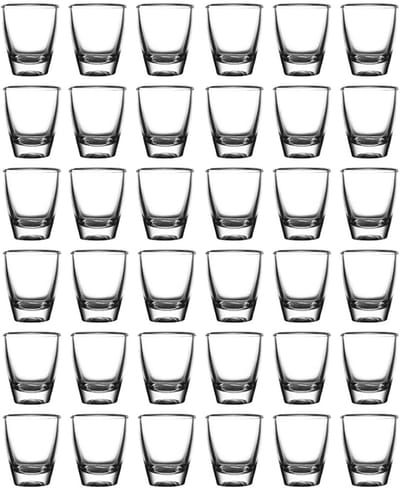 Robuuste glazen shotglaasjes van 35 ml voor tequila, vodka en likeur - Perfect voor feestjes en borrels
