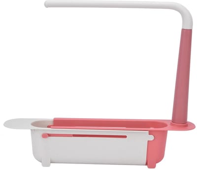 Store_9 - Telescopisch Opbergrek - Gootsteenorganizer - Eenvoudige installatie - Rood - Grote capaciteit - Geschikt voor servies - Keukenaccessoire