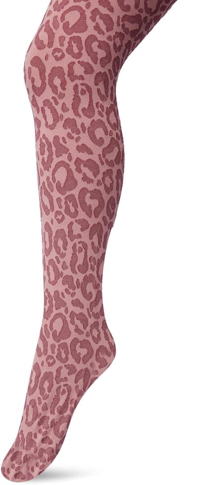 Bonnie Doon Kinder Panty met Panter Print 100 Denier maat 92/110 XS Oud Roze - Uitstekend Draagcomfort - Meiden Panty - Meisjes - Kinderen - Kids - Zebraprint - Dierenprint - Gladde Naden - Perfecte Pasvorm - Mesa Rose - BP213904.280