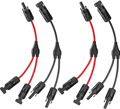 Dailygoody - 4 Pack Y-Plug Solar Cables - Stevige Solar Connectoren voor Panelen