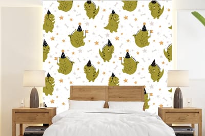 Behang - Fotobehang Design - Jongens - Draak - Kinderen - Breedte 220 cm x hoogte 240 cm