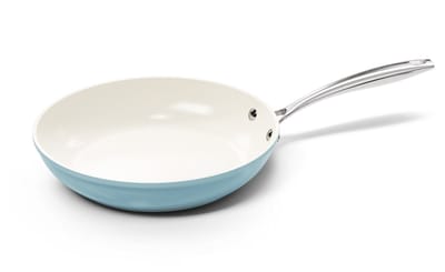 Cook & Pan Koekenpan Ø 28 cm Blauw - PFAS vrij - Alle Warmtebronnen - Cool Touch Handgreep - Koeken Pan met 7 jaar Garantie - Krasbestendige Anti Aanbaklaag - Vaatwasserbestendig - Gas, Inductie, Elektrisch, Oven
