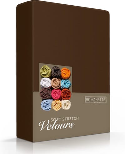 Velours hoeslaken - Bruin - 1-persoons (80/90/100x200/220 cm)