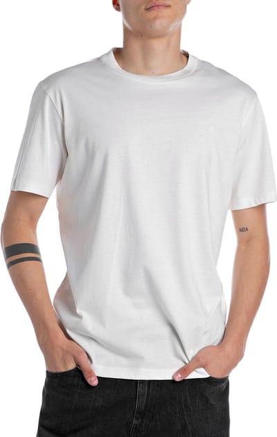 T-shirt Korte Mouw Replay M3097.000.2660-011 NATURAL WHITE