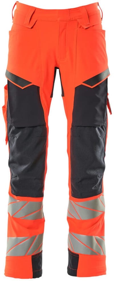 Mascot Accelerate Safe Broek met kniezakken 19079-511 - hi-vis rood/donkermarine - C47 - 76