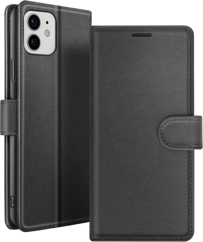 Zanae, Hoesje geschikt voor iPhone 12 / 12 Pro - Wallet Case & Magneetsluiting, Zwart