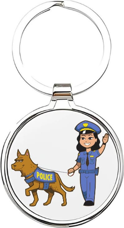 Akyol - politieagente Sleutelhanger - Politie - de beste politieagent - politie - hulpdienst - politiemacht - politieagente - agent - agente - politieauto - gevangenis - 112 - politiebadge - cadeau voor de beste politieagent - 4 x 7,5 CM