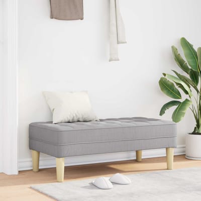 vidaXL - Bank - met - kussen - Wolkgrijs - 113 - x - 57 - x - 39 - cm - Stof