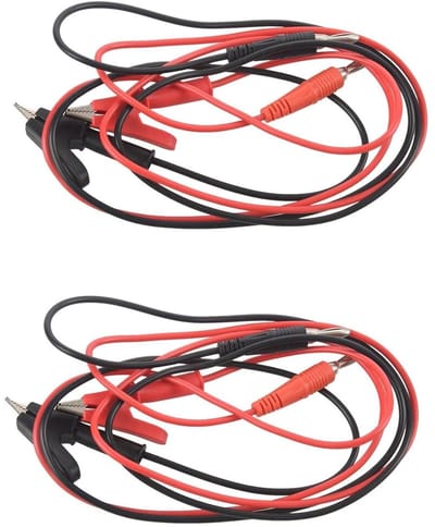 Testkabel Set - Meetkabels Banaan - Elektrisch Testen - Met Krokodillenklem - 1 Meter - Rood Zwart