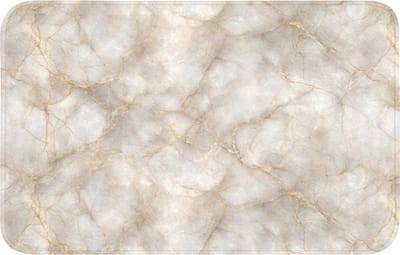 Badmat 80x50 cm - Antislip - Zandkleurig - Marmer - Natuursteen - Badmatten voor badkamer - Badkamermat - Douchemat - Badkamer mat