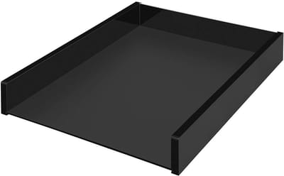 638001 A4 Black Office, brievenbakje, van acrylglas, stapelbaar, rubberen voetjes 30,5 x 23,8 x 4,8 cm, in geschenkdoos, zwart