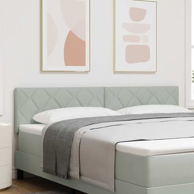vidaXL - Hoofdbord - Lichtgrijs - 180 - cm - Fluweel