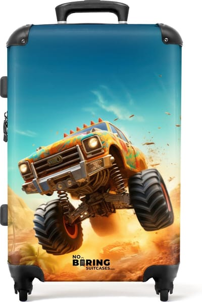 NoBoringSuitcases.com® - Koffer kinderen jongens - Kinderkoffer monstertruck - 20 kg bagage