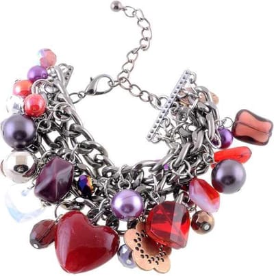 Behave - Grove kralenarmband met bedels - kleurrijk detail - statement