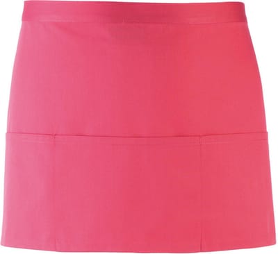 Kort schort met 3 open zakken pr155|fuchsia| restaurant schort | bedieningsschort | 12 verschillende kleuren| horeca kleding