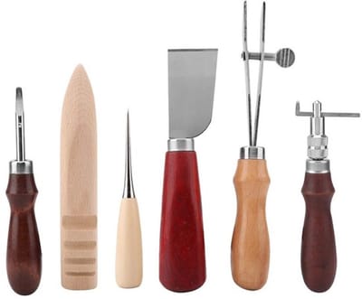 Dailygoody - Leerbewerking set - 6-delige gereedschapset