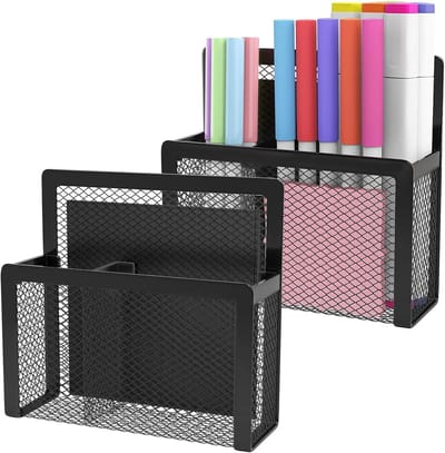 Magnetische Pennenhouder - Opberger Whiteboard - Bureau Organisatie - Sterke Magneet - 2 stuks - Zwart