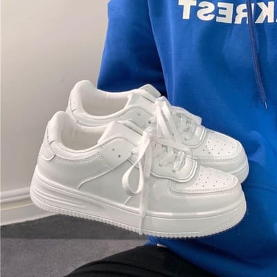 Schoenen met dikke zool Dames Originele Niche Schoenen Trendy Nieuwe Lente en Herfst Dunne Casual Veelzijdige Kleine Witte Schoenen 40 white