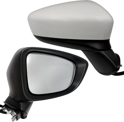 BILMAX Rechter Buitenspiegel Vervanging voor Mazda 6 (GJ/GL) 2012–2022, Elektrisch Verstelbaar, Elektrisch Inklapbaar, Met Dodehoekassistent (BSM), Met Richtingaanwijzer, Verwarmd, Wit, 9-Pins (Passagierszijde)