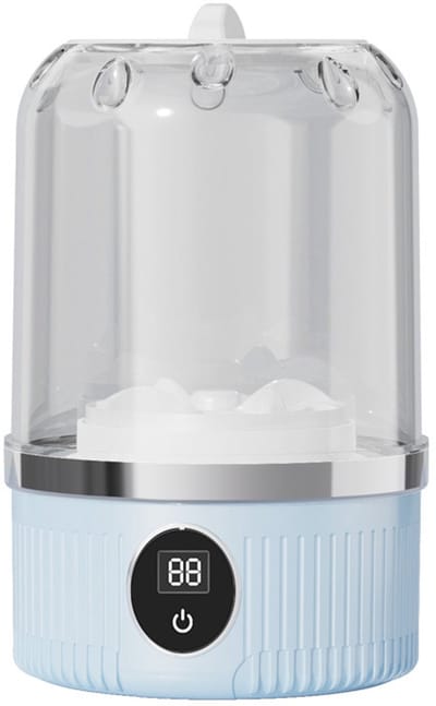 Draagbare mini-wasmachine, 1 liter, met digitale timer voor ondergoed, sokken, babydoekjes, ideaal voor appartementen, hotels, op reis en als Vaderdagcadeau - blauw