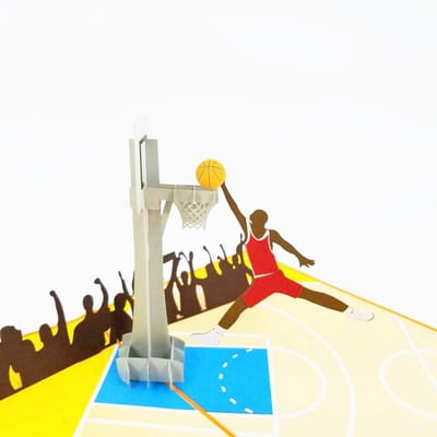 3D Pop-Up Kaart Basketbal - Verjaardag, Bedankje, Felicitatie & Meer