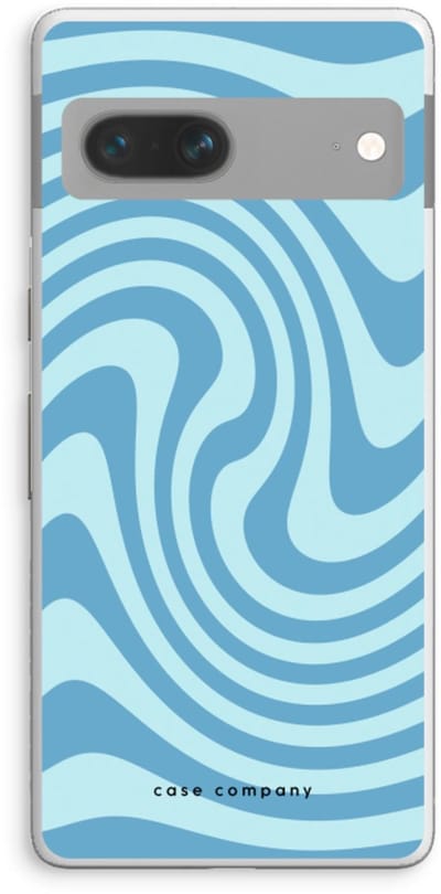 Case Company® - Hoesje geschikt voor Google Pixel 7 hoesje - Swirl Blauw - Soft Cover Telefoonhoesje - Bescherming aan alle Kanten en Schermrand