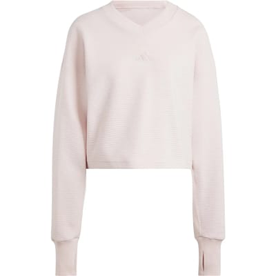 adidas Sportswear ALL SZN Ribbed V-Neck Sweatshirt - Dames - Roze- M