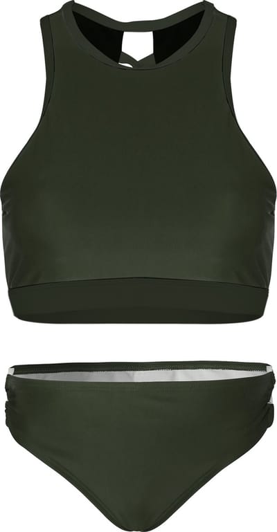 Dames bikini sport met gevlochten detail - Dark green M