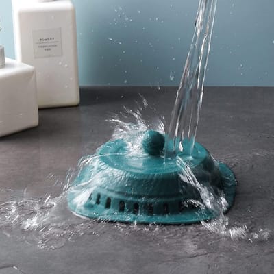 Afvoer Haarvanger - Doucheputje Beschermer - Douche & Bad - Flexibel Siliconen Materiaal - Universele Pasvorm - Blauw