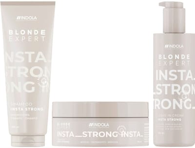 Indola Blonde Expert InstaStrong Shampoo 250ml + Treatment 200ml + Leave-in Cream 145ml
