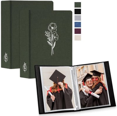 Dailygoods - Fotoalbum - 3x5 fotoalbum - Harde kaft - Groen - Zuurvrij en stofdicht - Geschikt voor bruiloften en verjaardagen - 2 stuks