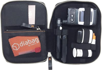 Diabetes Etui - Diabetici Tas - Diabetes Management - Intelligente Lusindeling - 12x17.5x3 cm - Zwart