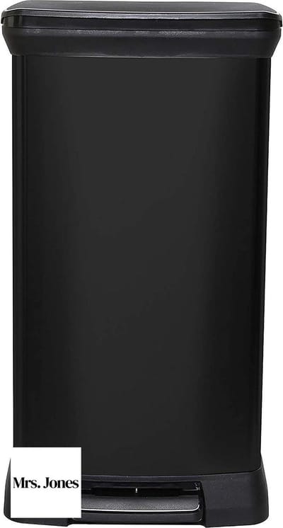 Mrs. Jones Metal Effect 70% Gerecycled Keuken Pedaal Touch Deco Bin 50 Liter - Zwart Prullenbak 60 liter