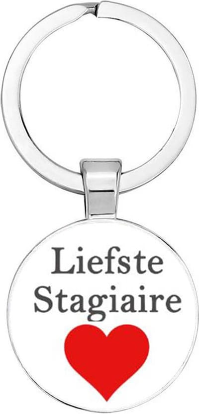 Akyol - Liefste stagiaire Sleutelhanger - stagiair - de liefste stagiaire - werk - collega - beste ooit - cadeau - verjaardag - kado - geschenk - gift - verrassing - welkomst cadeau - afscheidscadeau - liefde - 2,5 x 2,5 CM