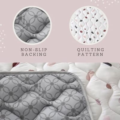 Gewatteerde baby kruipdeken 127cm – Extra dikke 1.5cm speelmat met antislip onderkant – Confetti design – Machinewasbaar