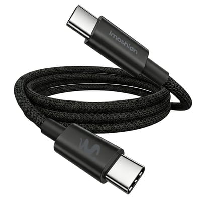 imoshion Braided USB-C naar USB-C kabel 100W - 0,5 meter - Zwart