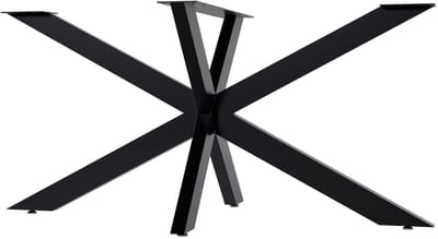 CLP Hardwick Tafelpoten - metaal - doe-het-zelf - hoogte van 71 cm - Stervormig tafelframe - gepoedercoat - zwart