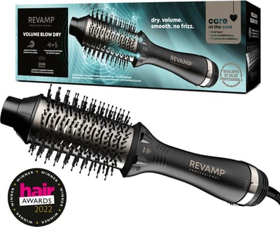 Revamp Progloss Föhnborstel en Multistyler voor Volume en Glans - Krulborstel - Blow Dry Airstyler - Ionentechnologie - Blowout Brush - Voor Kort tot Middellang haar - Volume en droogborstel in 1 - Ø 37MM - DR-1950