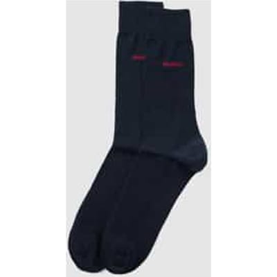 HUGO logo sokken (2-pack) - herensokken katoen - donkerblauw