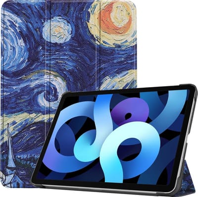 Hoesje - Geschikt voor Apple iPad Air 4 (2020) - 10.9 inch - 4e Generatie - Dun & Stevig - Hardcover Book Case - Trifold Bookcase Hoes - Hard Cover - Tablethoes - Sterrenhemel