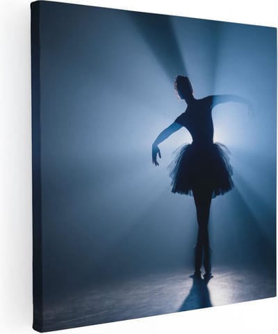 Artaza Canvas Schilderij Danseres - 30x30 cm - Klein - Muurdecoratie Ballet - Wanddecoratie Schilderij Vrouw - Schilderijen Op Canvas