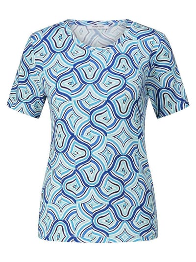 Shirt ronde hals Van Peter Hahn blauw