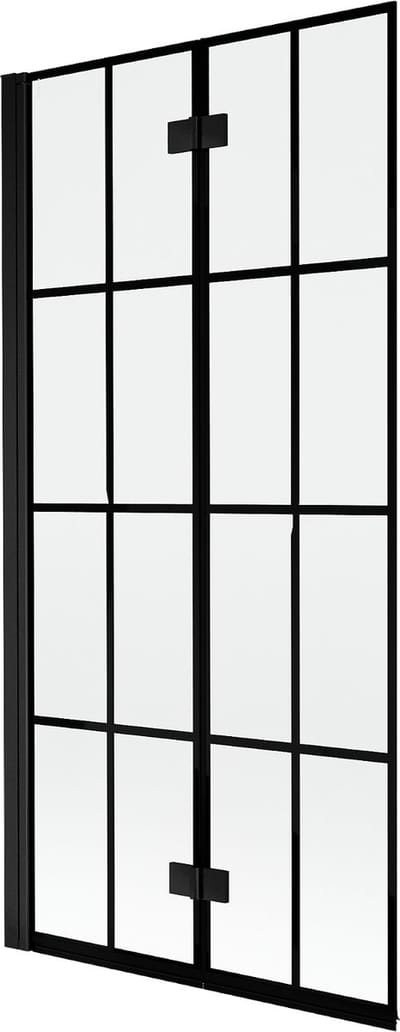 Mexen Mist douchewand 2-delig links 90 x 150 , zwart raster, zwart - 8A9-090-002-70-77-L